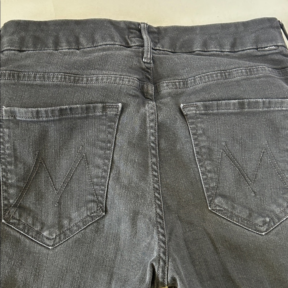 MOTHER THE PIXIE BLACK NOT GUILTY WASH BUTTON FLY SKINNY JEANS SZ 28 - Picture 7 of 13
